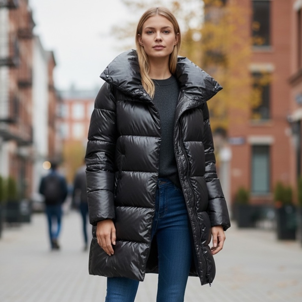 Bacon - Black Down Puffer Coat